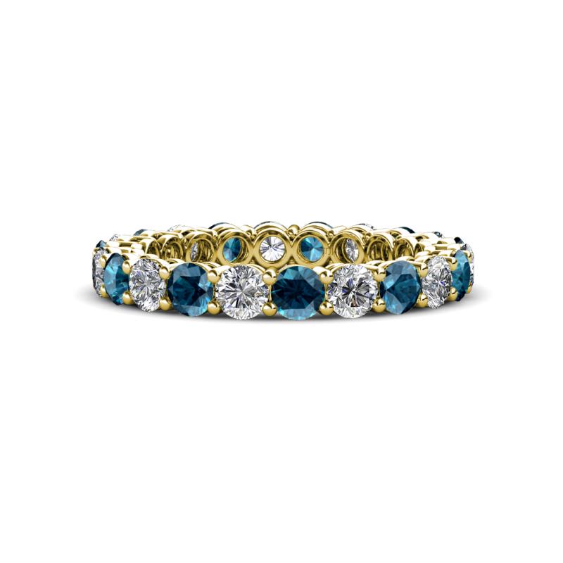 Tiffany 3.00 mm Blue and White Lab Grown Diamond Eternity Band 