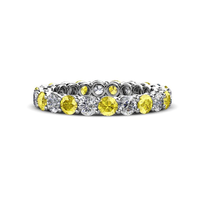 Tiffany 3.00 mm Yellow Sapphire and Lab Grown Diamond Eternity Band 