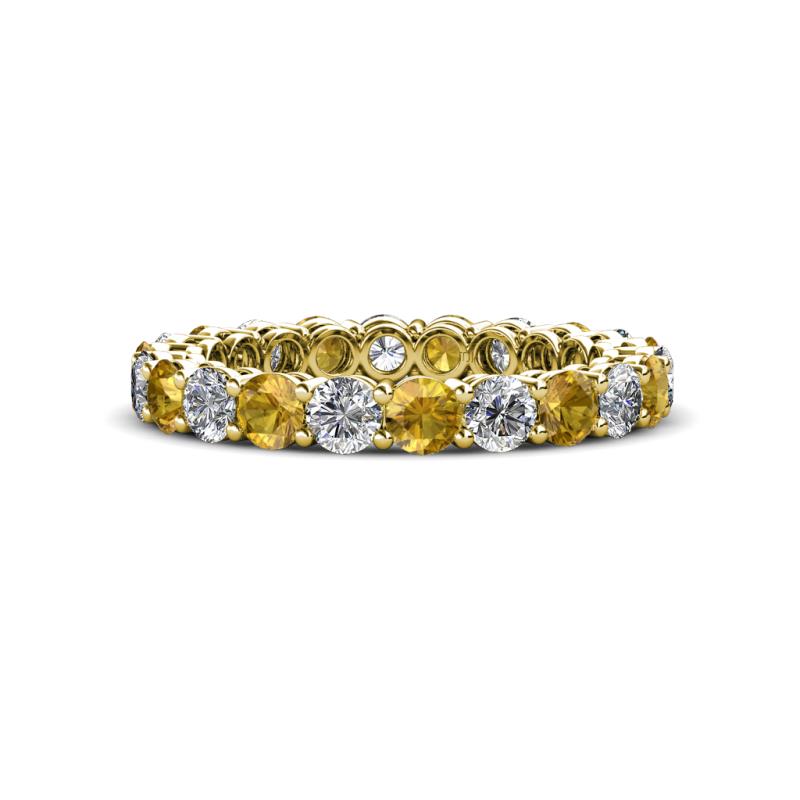 Tiffany 3.00 mm Citrine and Lab Grown Diamond Eternity Band 