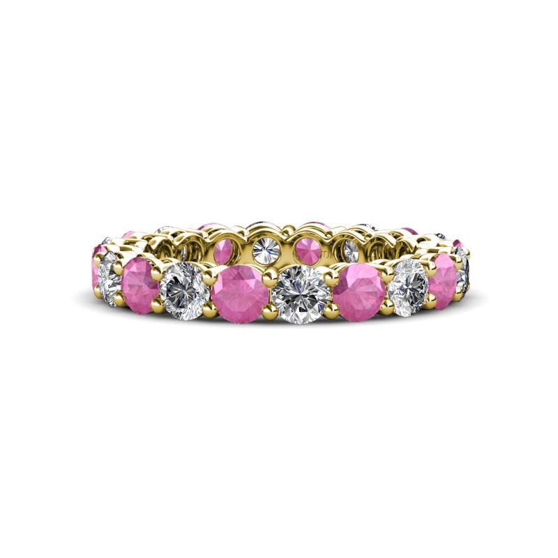 Tiffany 3.40 mm Pink Sapphire and Lab Grown Diamond Eternity Band 