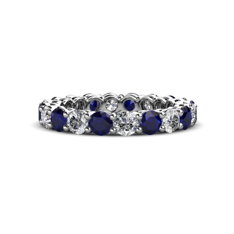 Tiffany 3.40 mm Blue Sapphire and Lab Grown Diamond Eternity Band 