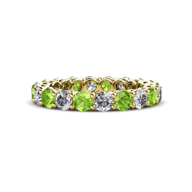 Tiffany 3.40 mm Peridot and Lab Grown Diamond Eternity Band 