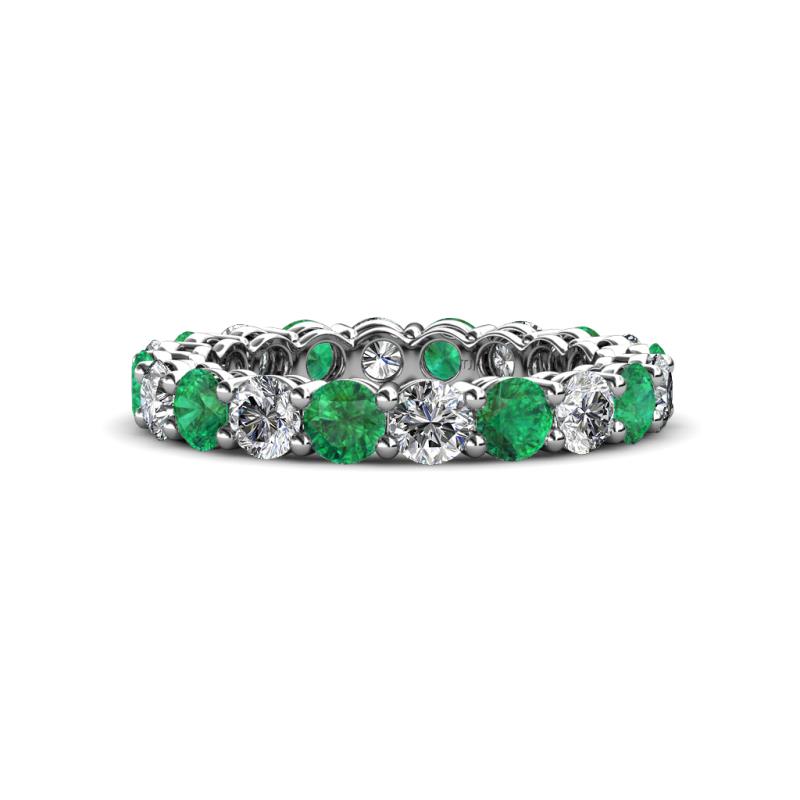 Tiffany 3.40 mm Emerald and Lab Grown Diamond Eternity Band 