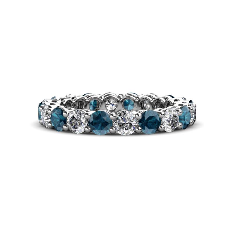 Tiffany 3.40 mm Blue and White Lab Grown Diamond Eternity Band 