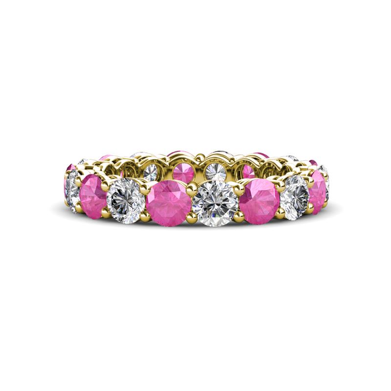 Tiffany 3.80 mm Pink Sapphire and Lab Grown Diamond Eternity Band 