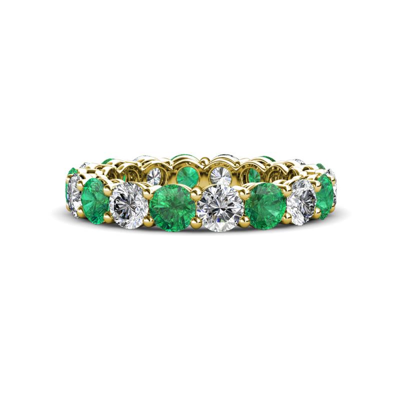 Tiffany 3.80 mm Emerald and Lab Grown Diamond Eternity Band 