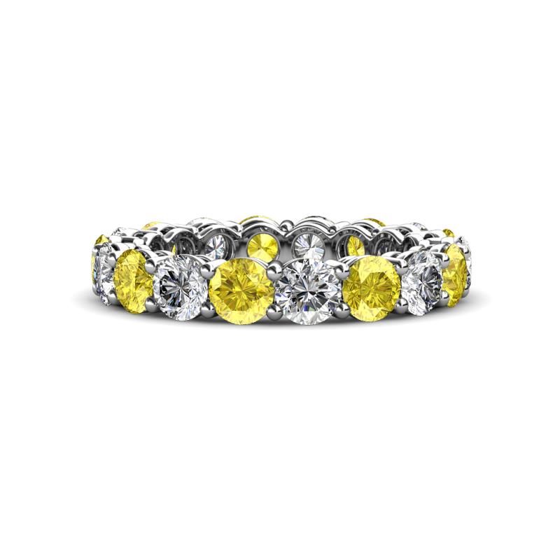 Tiffany 3.80 mm Yellow Sapphire and Lab Grown Diamond Eternity Band 
