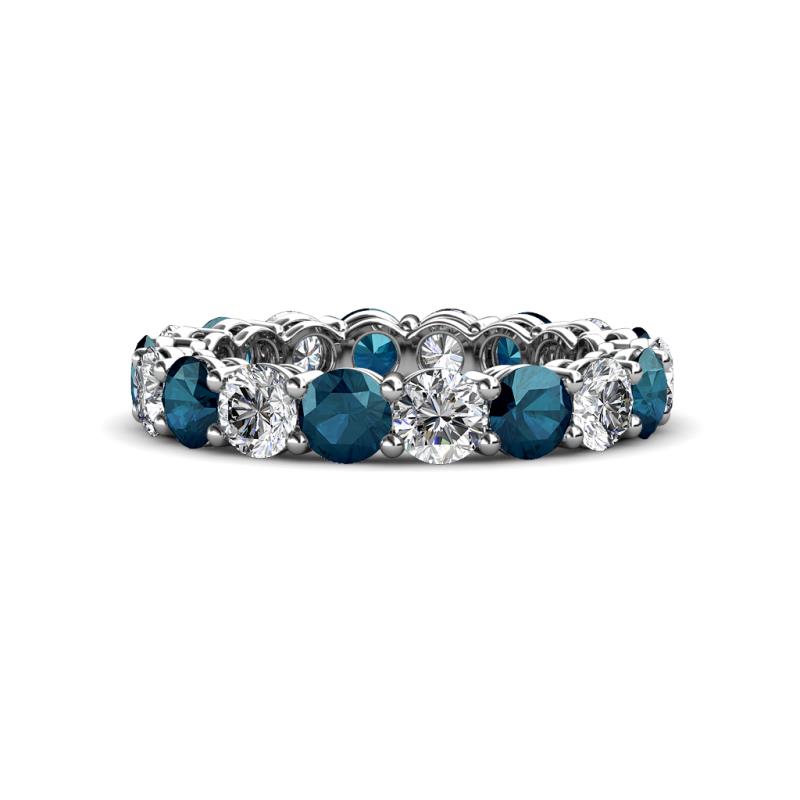 Tiffany 3.80 mm Blue and White Lab Grown Diamond Eternity Band 
