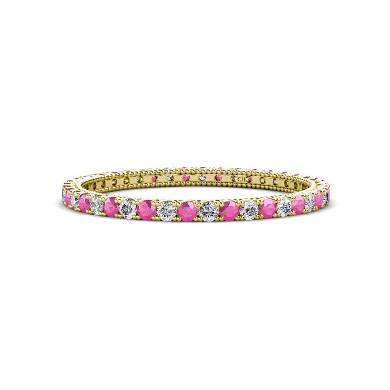 Ellen 1.70 mm Pink Sapphire and Lab Grown Diamond Eternity Band 