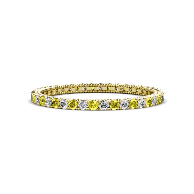 Ellen 1.70 mm Yellow and White Diamond Eternity Band 