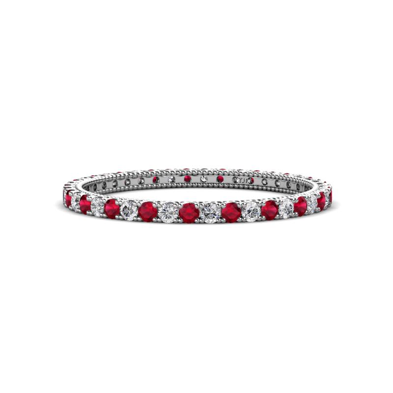 Ellen 1.70 mm Ruby and Lab Grown Diamond Eternity Band 