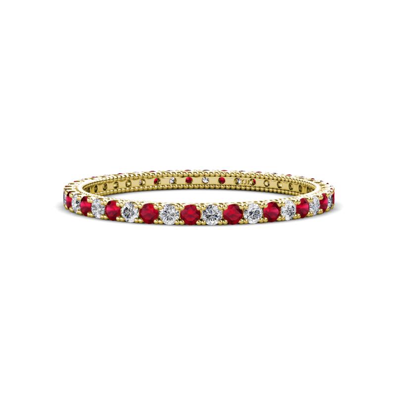 Ellen 1.70 mm Ruby and Lab Grown Diamond Eternity Band 