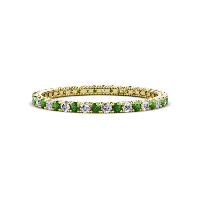 Ellen 1.70 mm Green Garnet and Lab Grown Diamond Eternity Band 