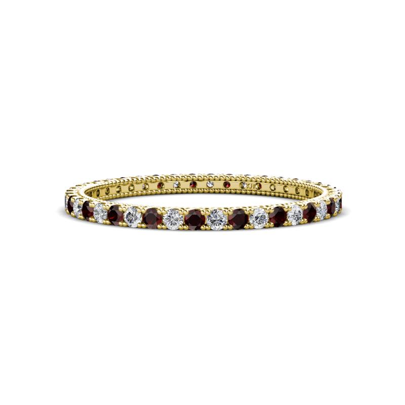 Ellen 1.70 mm Red Garnet and Lab Grown Diamond Eternity Band 