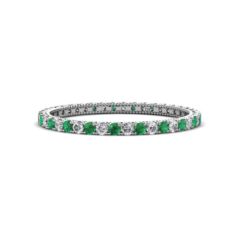 Ellen 1.70 mm Emerald and Lab Grown Diamond Eternity Band 