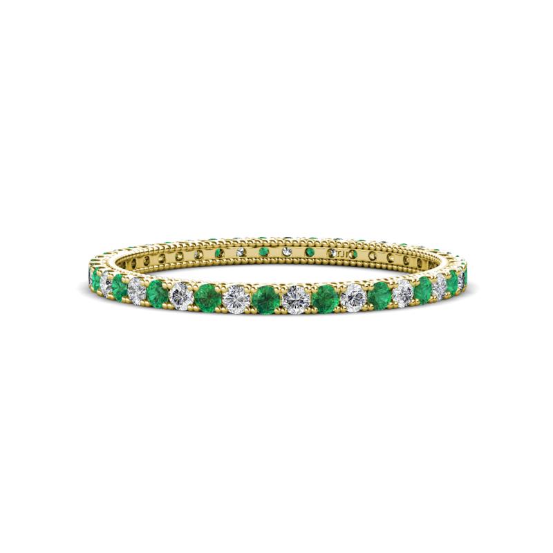 Ellen 1.70 mm Emerald and Lab Grown Diamond Eternity Band 