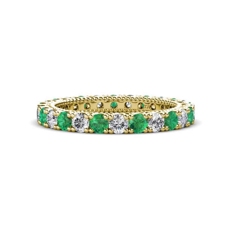 Ellen 2.70 mm Emerald and Lab Grown Diamond Eternity Band 