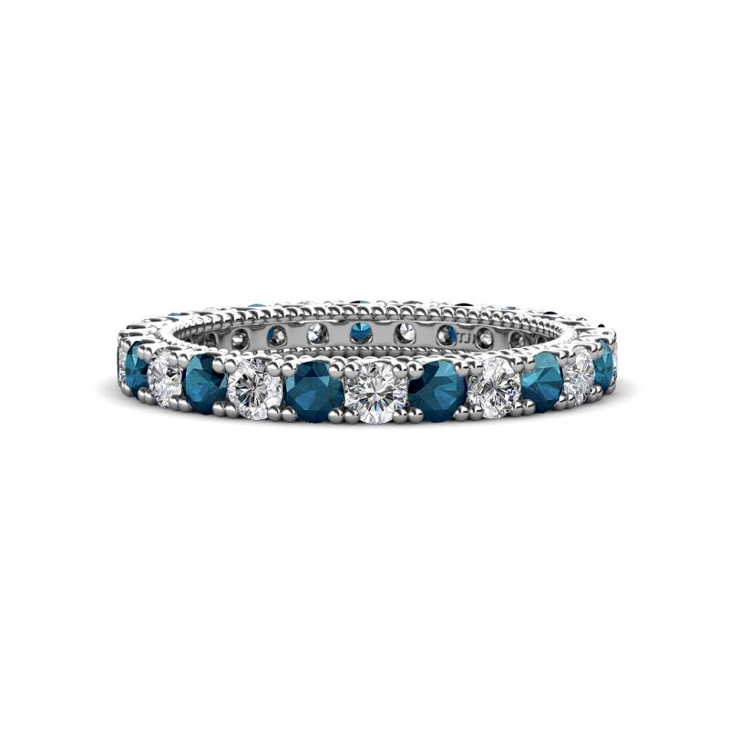 Ellen 2.70 mm Blue Diamond and White Lab Grown Diamond Eternity Band 