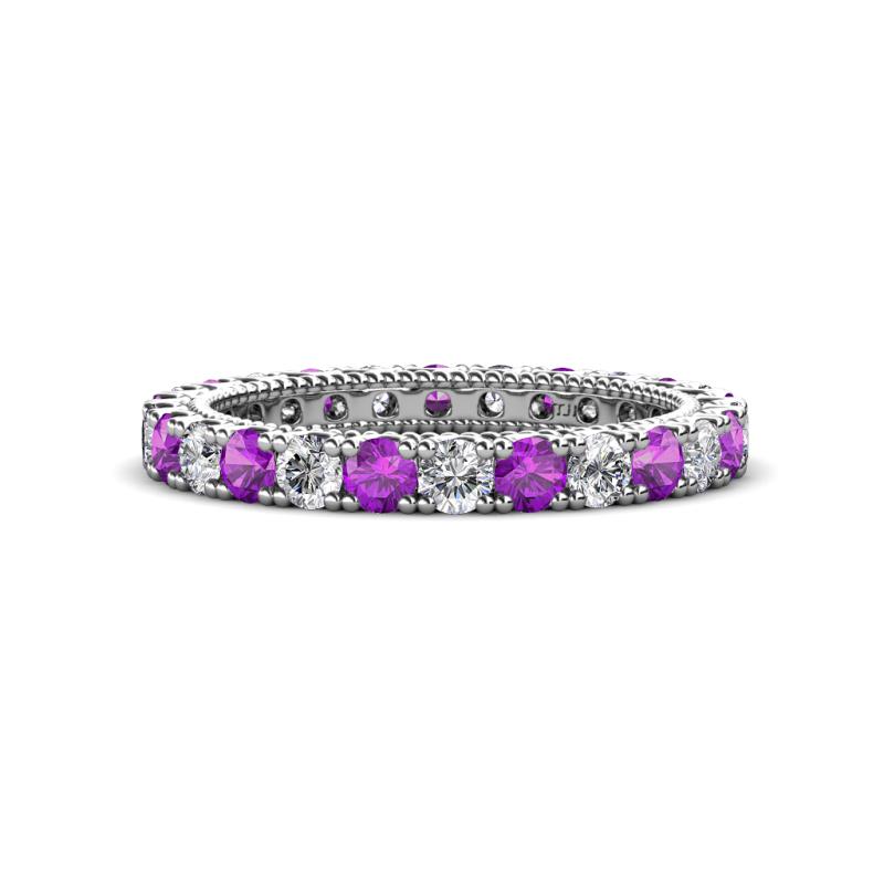 Ellen 2.70 mm Amethyst and Lab Grown Diamond Eternity Band 