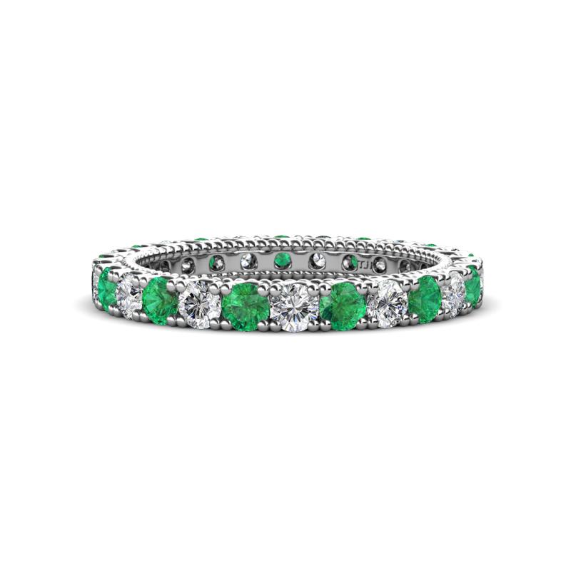 Ellen 2.70 mm Emerald and Lab Grown Diamond Eternity Band 