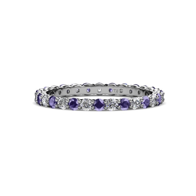 Evelyn 2.00 mm Iolite and Lab Grown Diamond Eternity Band 