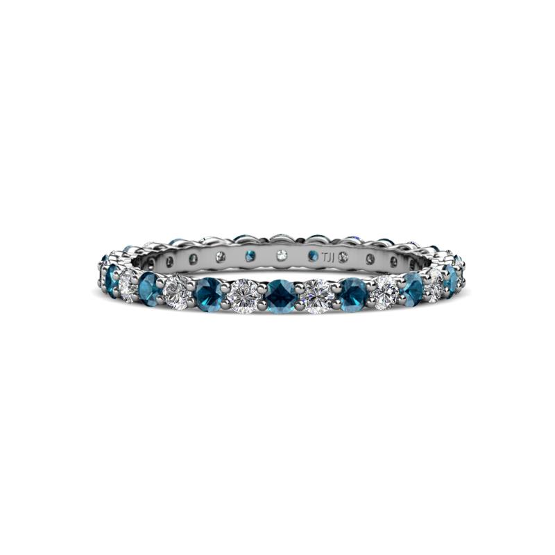 Evelyn 2.00 mm Blue and White Lab Grown Diamond Eternity Band 