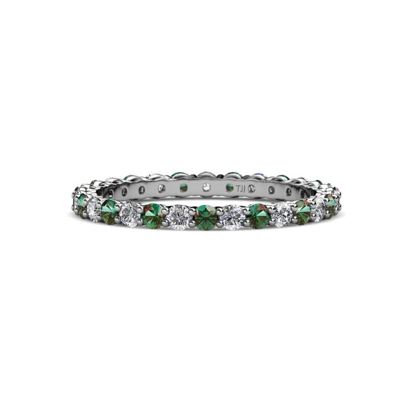 Evelyn 2.00 mm Lab Grown Diamond and Lab Created Alexandrite Eternity Band 