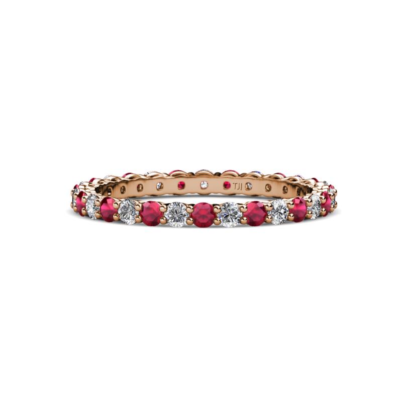 Evelyn 2.00 mm Ruby and Lab Grown Diamond Eternity Band 