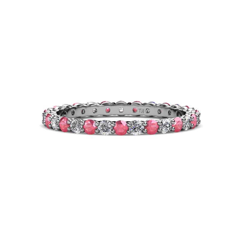Evelyn 2.00 mm Pink Tourmaline and Lab Grown Diamond Eternity Band 
