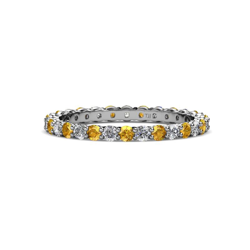 Evelyn 2.00 mm Citrine and Lab Grown Diamond Eternity Band 