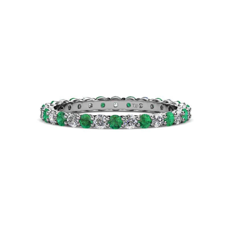 Evelyn 2.00 mm Emerald and Lab Grown Diamond Eternity Band 