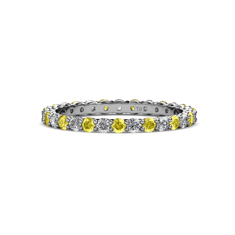 Evelyn 2.00 mm Yellow Sapphire and Lab Grown Diamond Eternity Band 