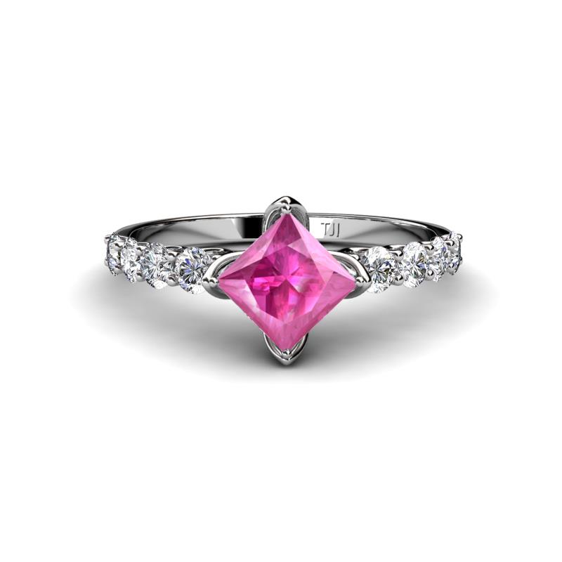 Alicia Lab Grown Diamond and Pink Sapphire Engagement Ring 