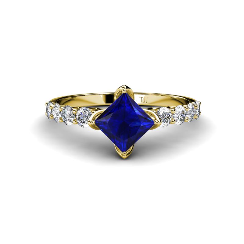 Alicia Lab Grown Diamond and Blue Sapphire Engagement Ring 