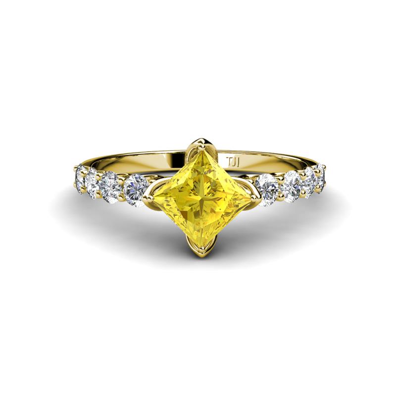 Alicia Lab Grown Diamond and Yellow Sapphire Engagement Ring 