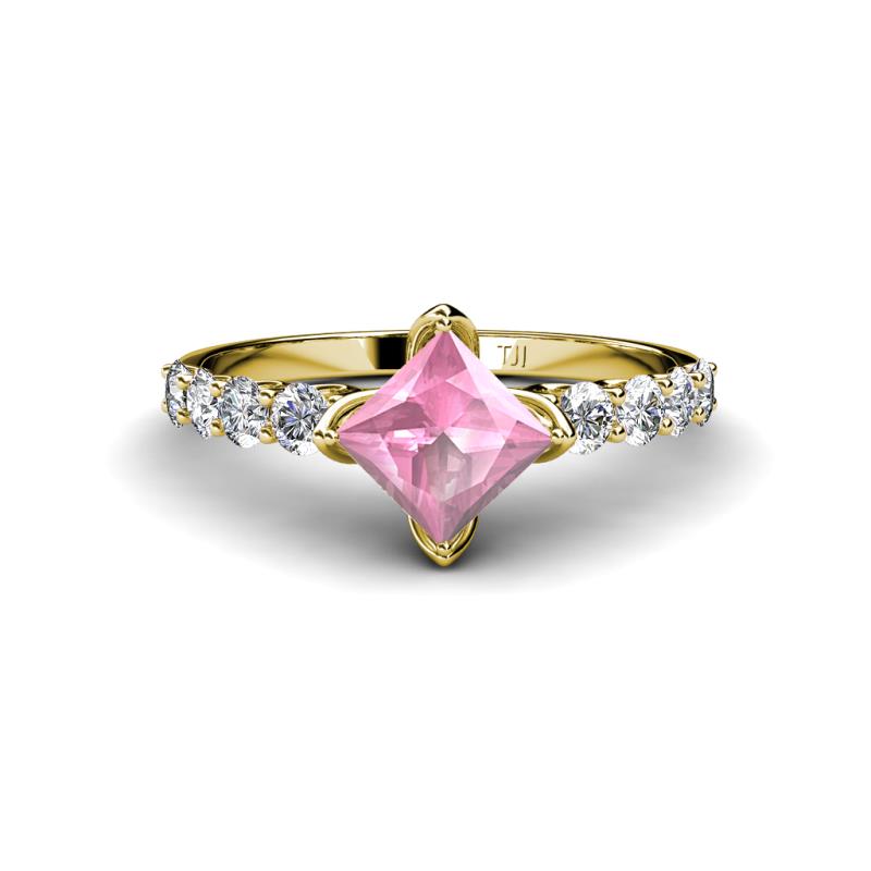Alicia Lab Grown Diamond and Pink Tourmaline Engagement Ring 
