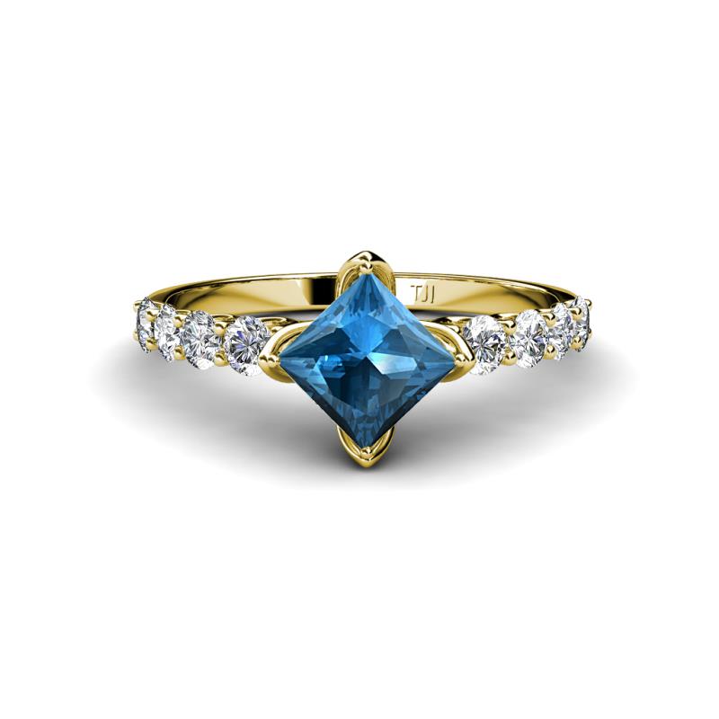 Alicia Lab Grown Diamond and Blue Topaz Engagement Ring 