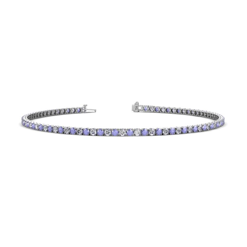 Leslie 2.00 mm Tanzanite and Lab Grown Diamond Eternity Tennis Bracelet 