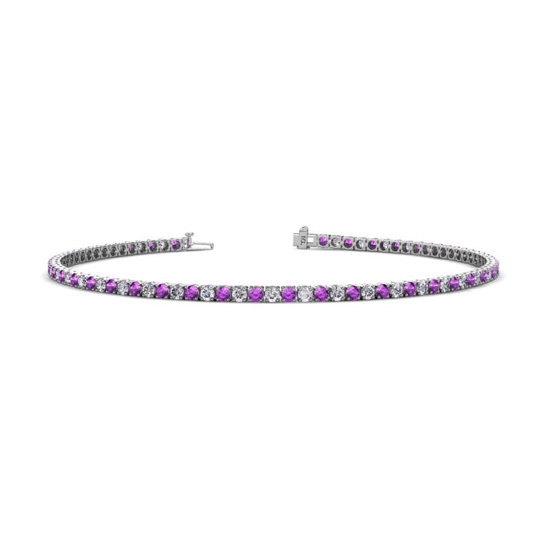 Leslie 2.00 mm Amethyst and Lab Grown Diamond Eternity Tennis Bracelet 