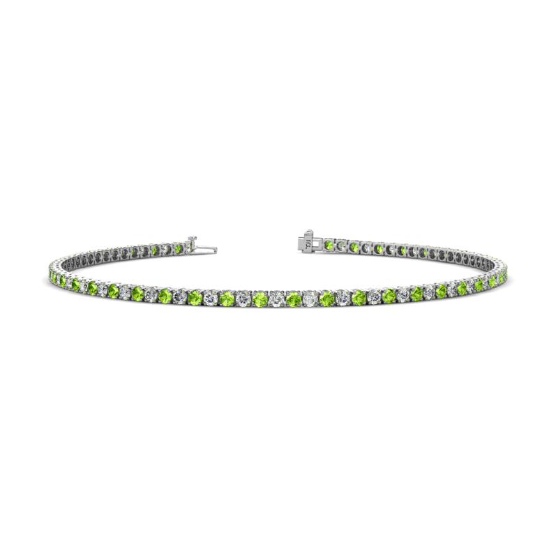 Leslie 2.00 mm Peridot and Lab Grown Diamond Eternity Tennis Bracelet 