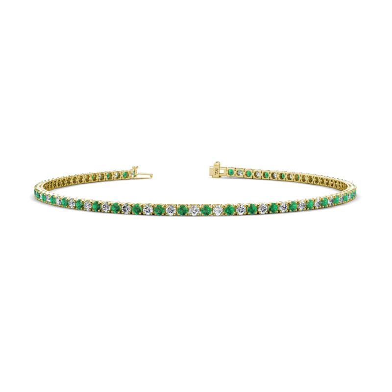 Leslie 2.00 mm Emerald and Lab Grown Diamond Eternity Tennis Bracelet 
