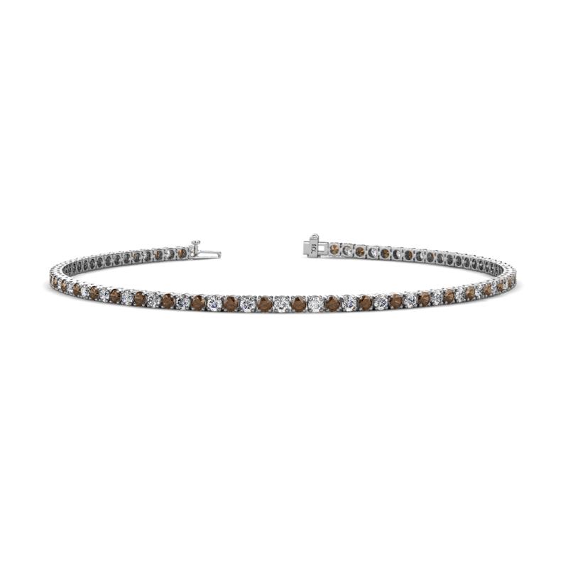 Leslie 2.00 mm Smoky Quartz and Lab Grown Diamond Eternity Tennis Bracelet 