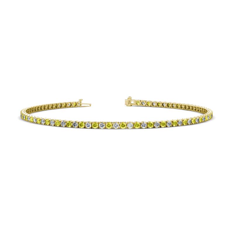 Leslie 2.00 mm Yellow Diamond and Lab Grown Diamond Eternity Tennis Bracelet 