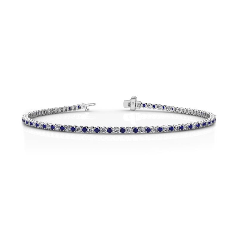 Izarra 2.00 mm Blue Sapphire and Lab Grown Diamond Eternity Tennis Bracelet 