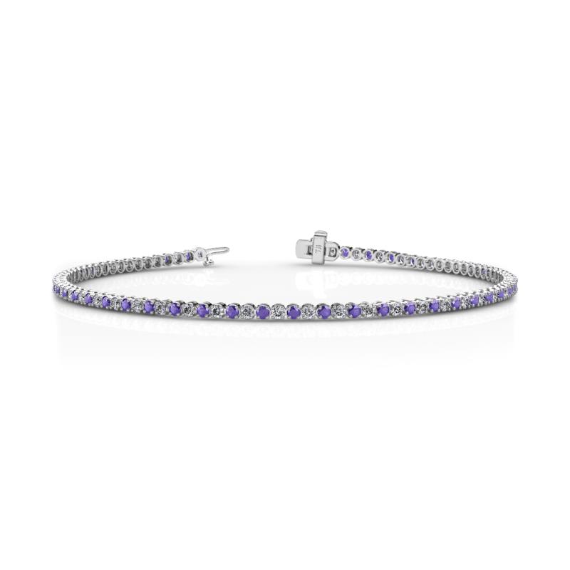 Izarra 2.00 mm Iolite and Lab Grown Diamond Eternity Tennis Bracelet 