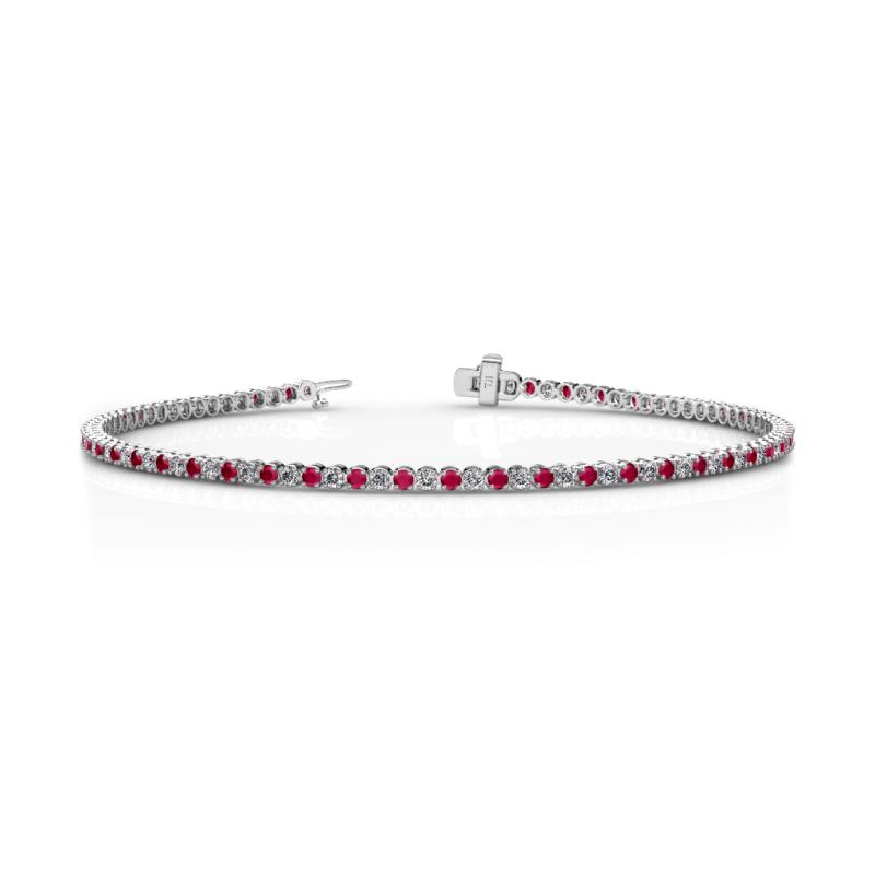 Izarra 2.00 mm Ruby and Lab Grown Diamond Eternity Tennis Bracelet 