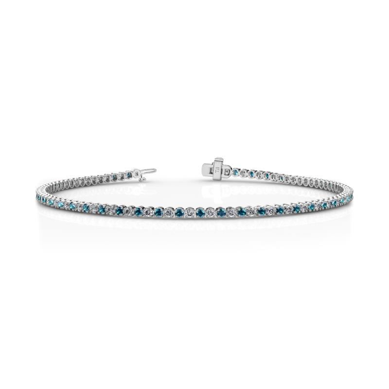 Izarra 2.00 mm Blue and White Lab Grown Diamond Eternity Tennis Bracelet 