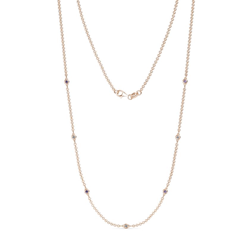 Salina (7 Stn/1.9mm) Iolite and Lab Grown Diamond on Cable Necklace 