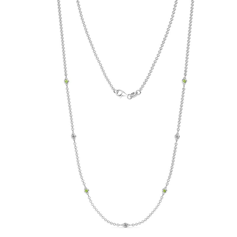 Salina (7 Stn/1.9mm) Peridot and Lab Grown Diamond on Cable Necklace 