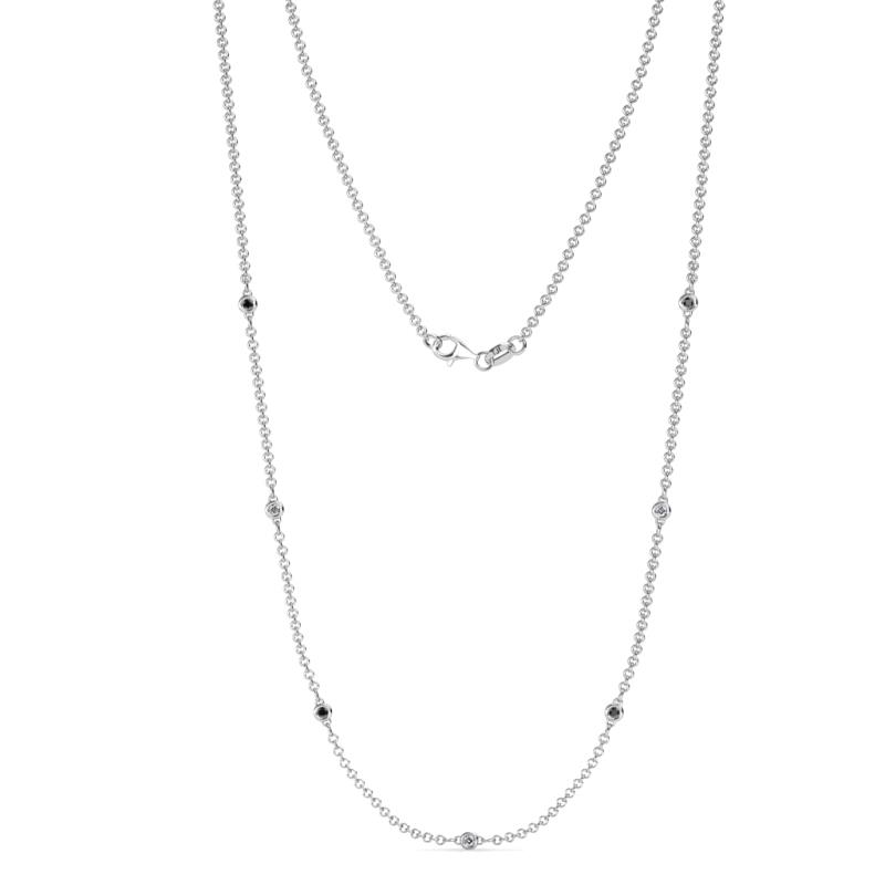 Salina (7 Stn/1.9mm) Black Diamond and White Lab Grown Diamond on Cable Necklace 